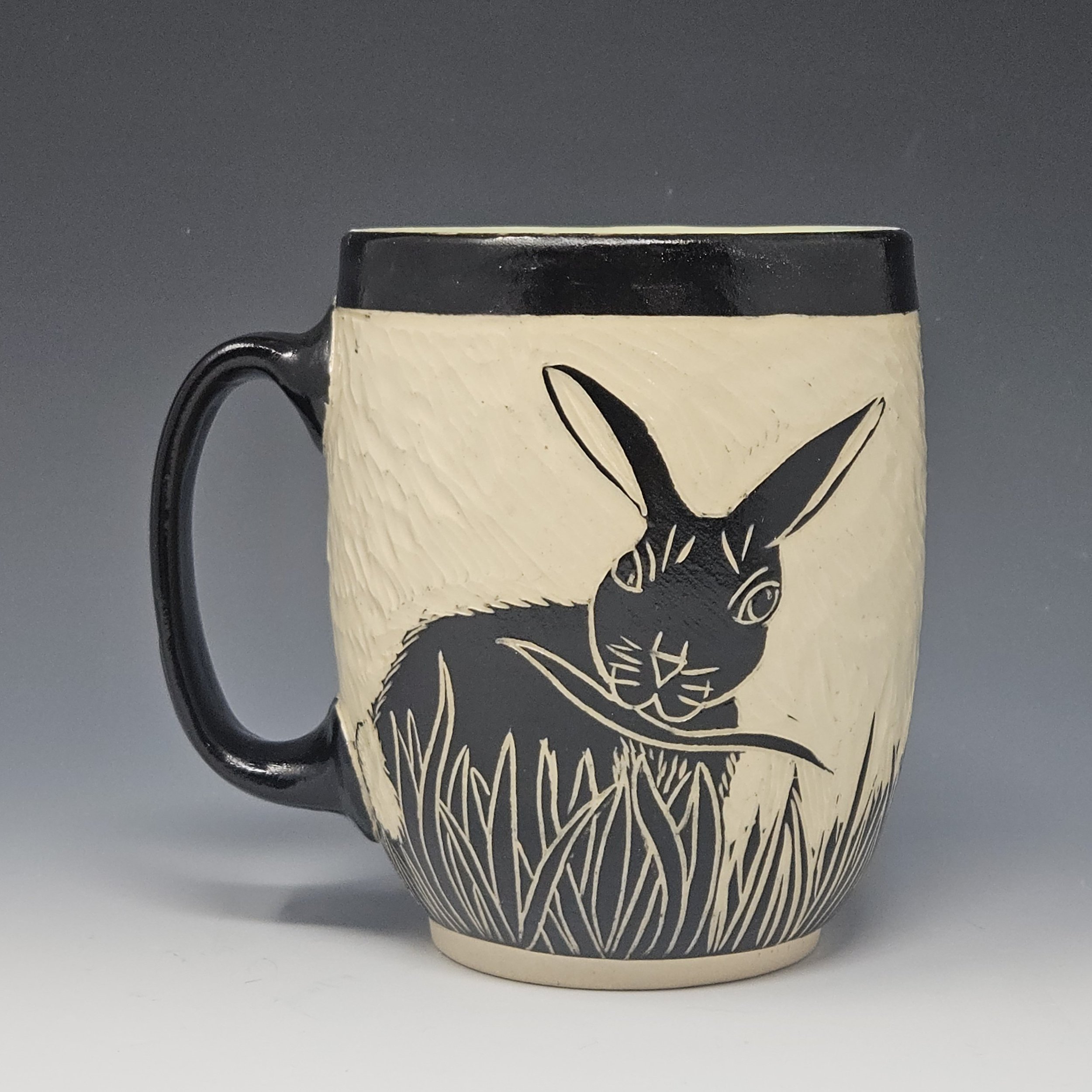 Sgraffito Rabbit Mug