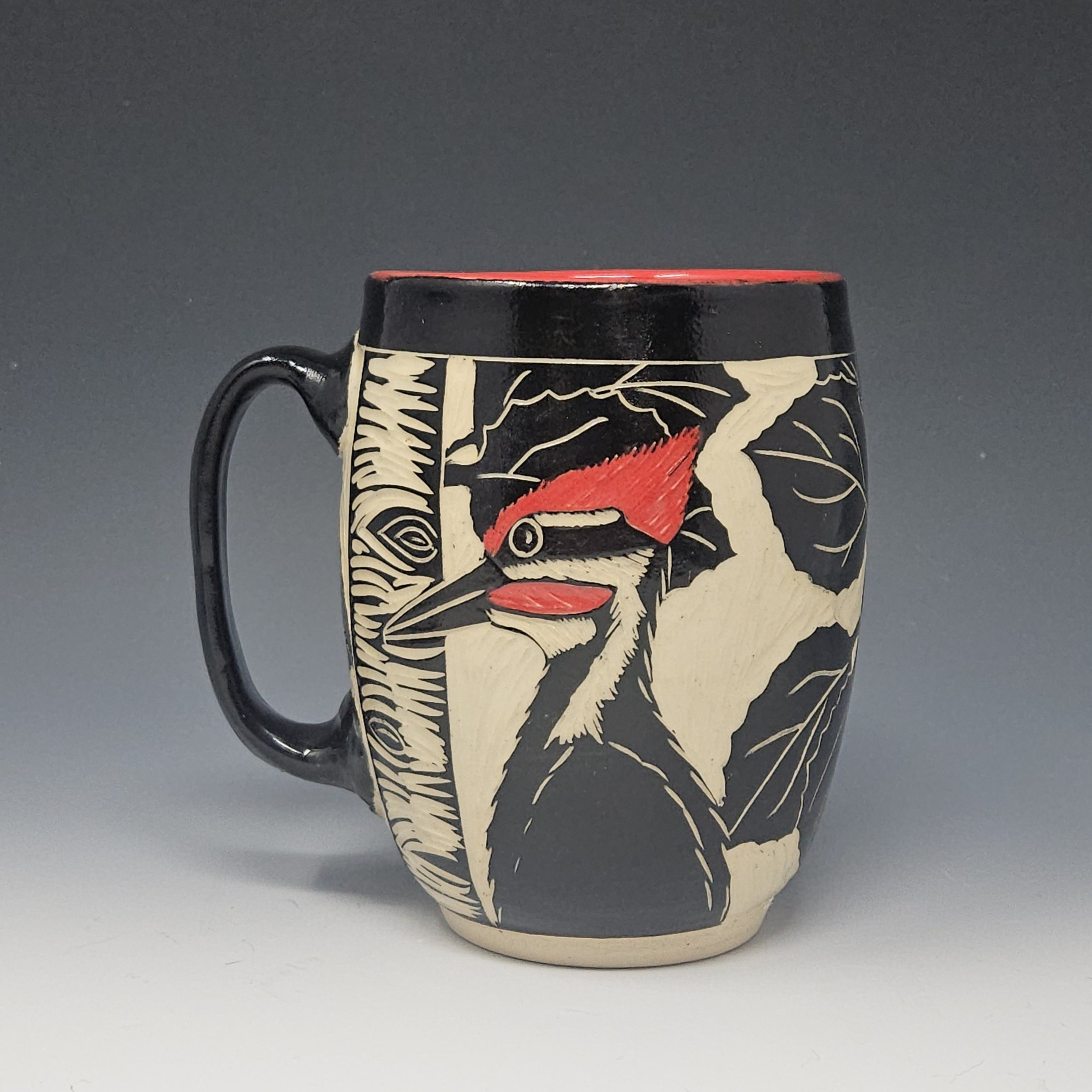 Sgraffito Pileated Woodpecker Mug