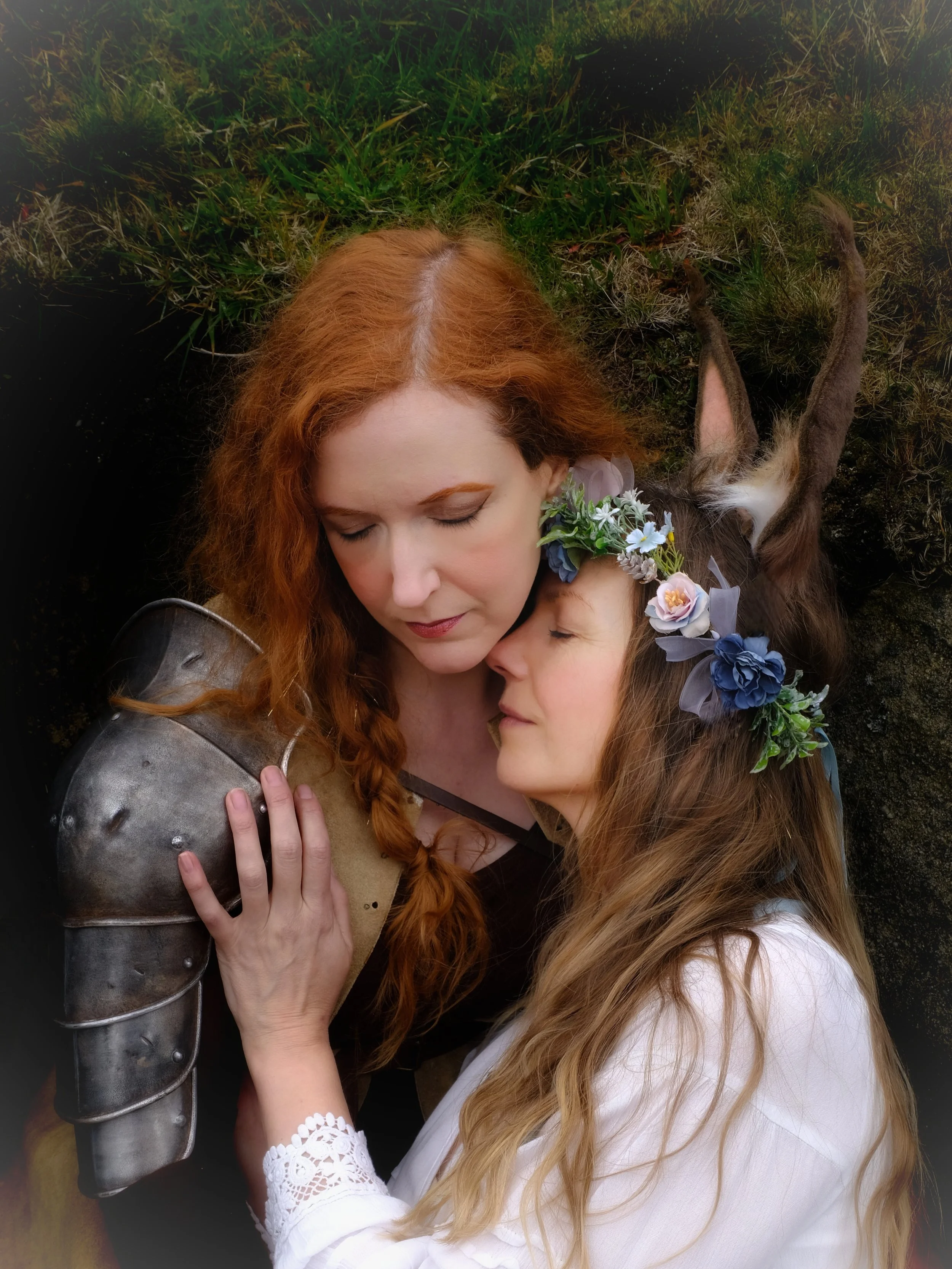 Lady Knight and Hare Faerie: A Sapphic Photo Set in Celebration of a Story 