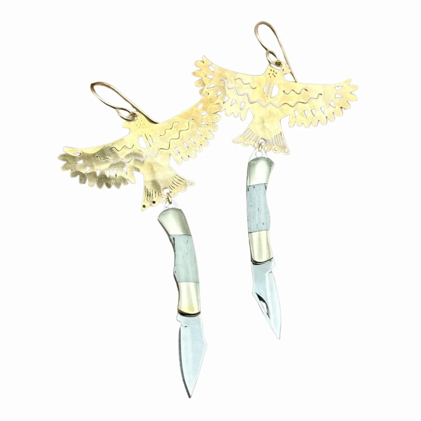 Handmade Free Bird Earrings Gold
