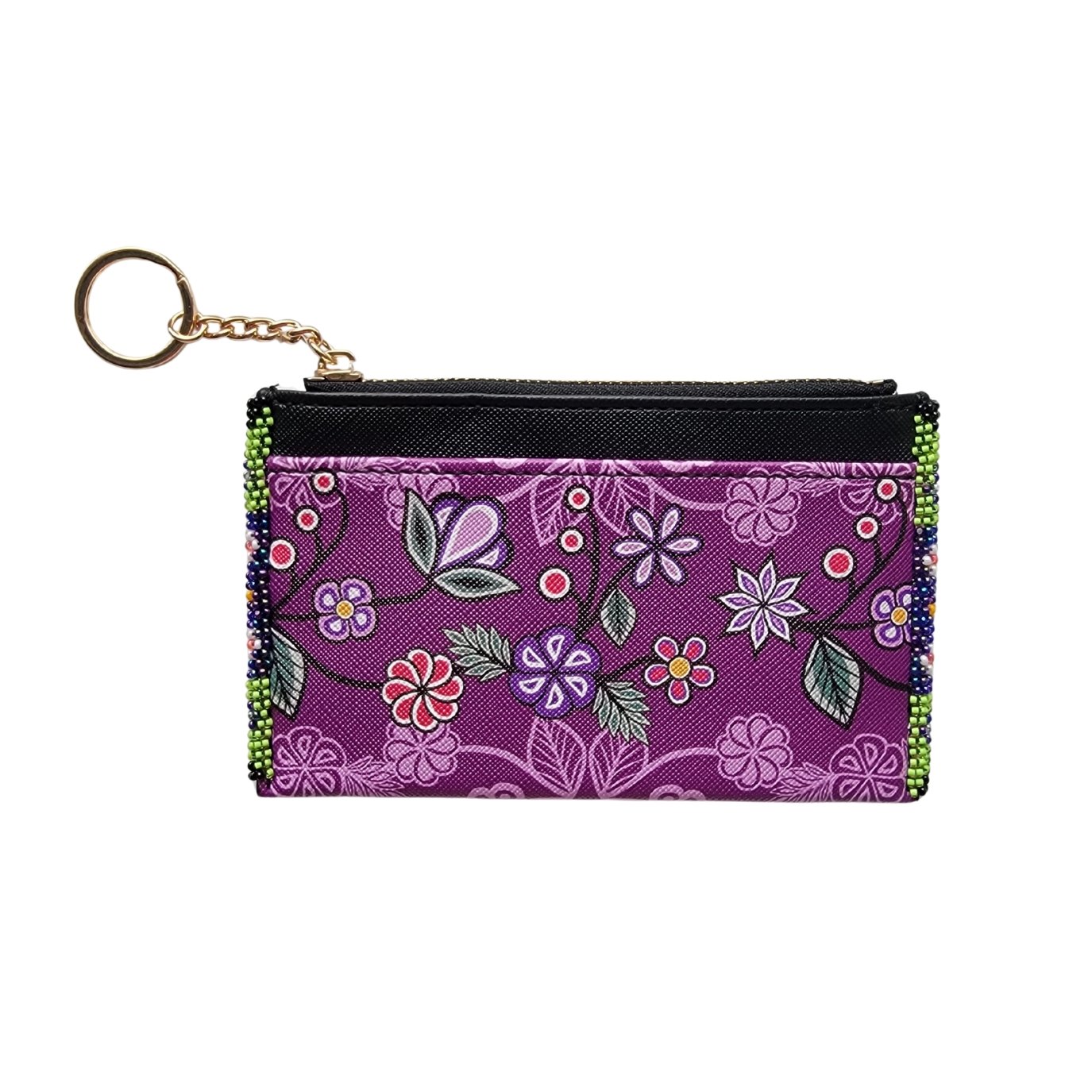 Ojibwe Florals Beaded Wallet Keychain