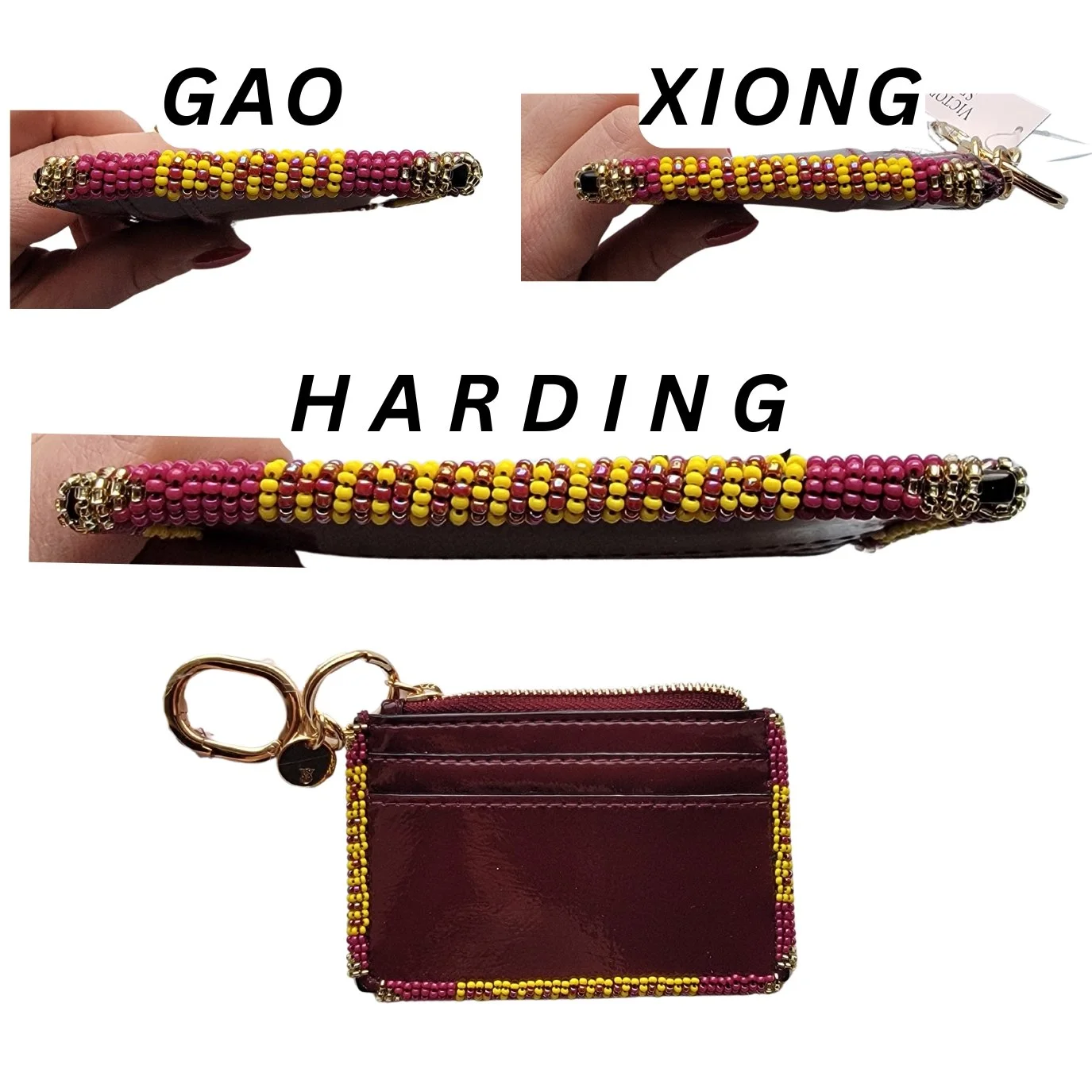 Custom Harding Beaded Card Case Keychain