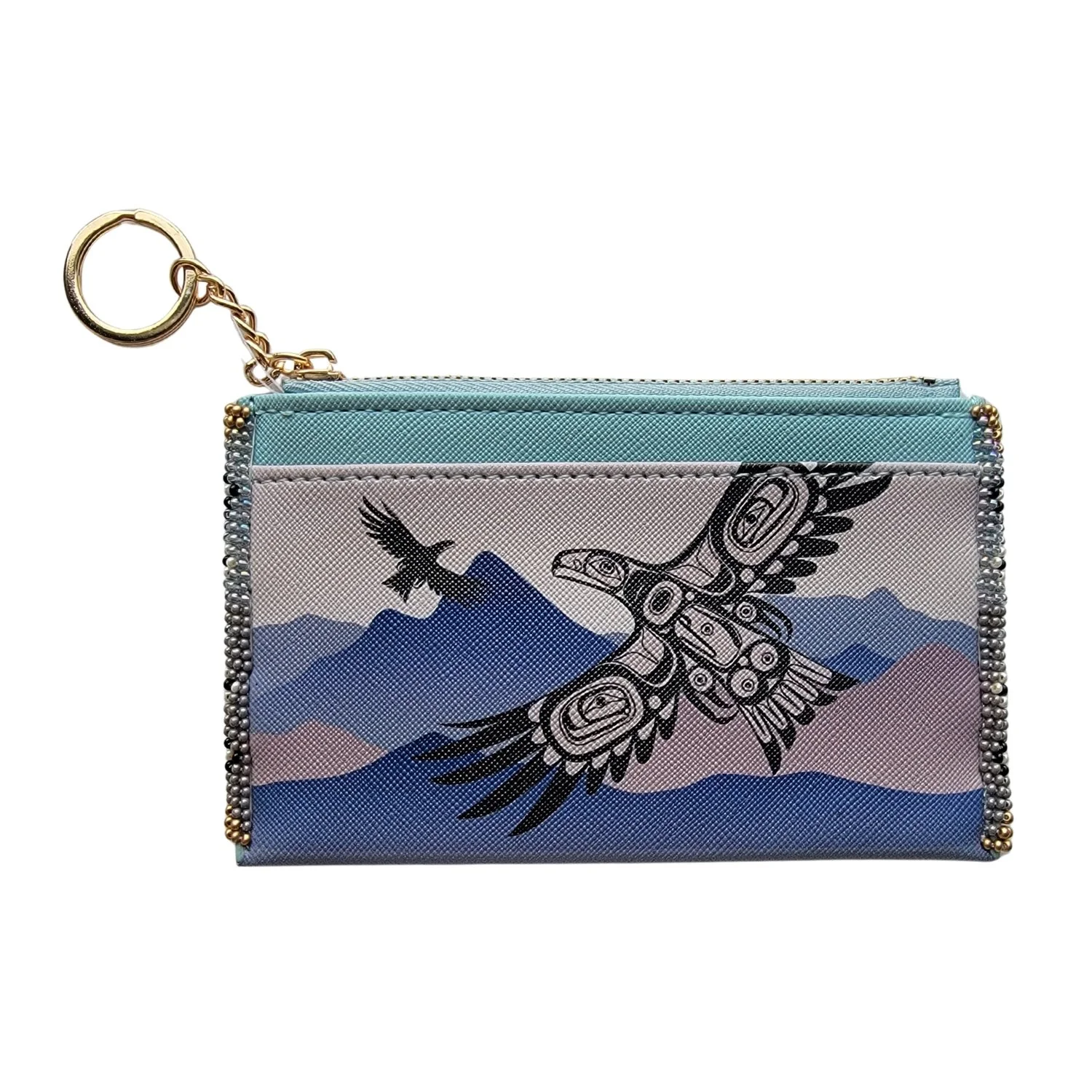 Eagle Beaded Wallet Keychain