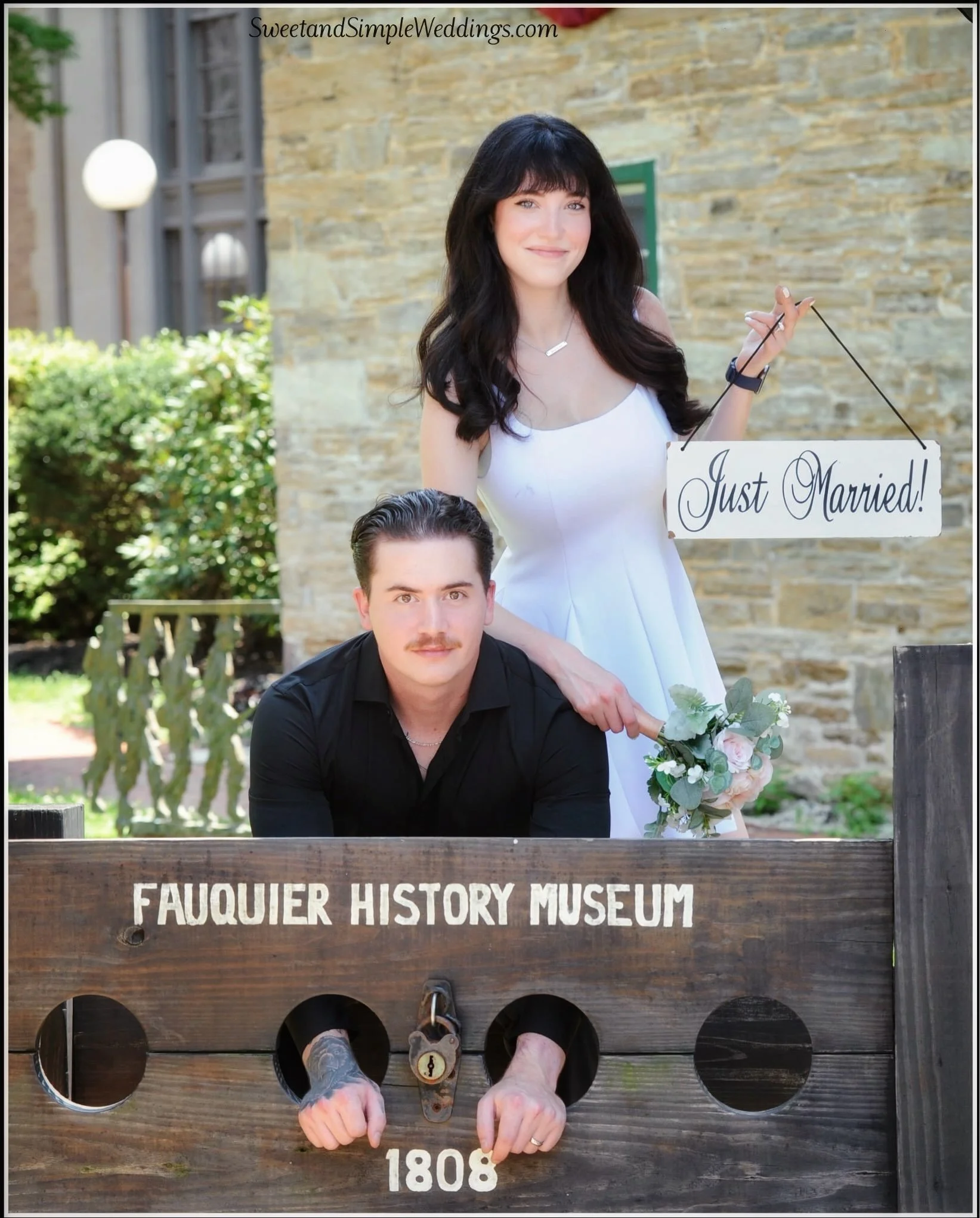 No worries, he was set free as he said &ldquo;I Do&rdquo;⛓️&zwj;💥

Congratulations to Rachel &amp; Zachary on their sweet and heartfelt elopement in the #heartofwarrenton We had lots of fun with their photos around town, including the murals of @tay