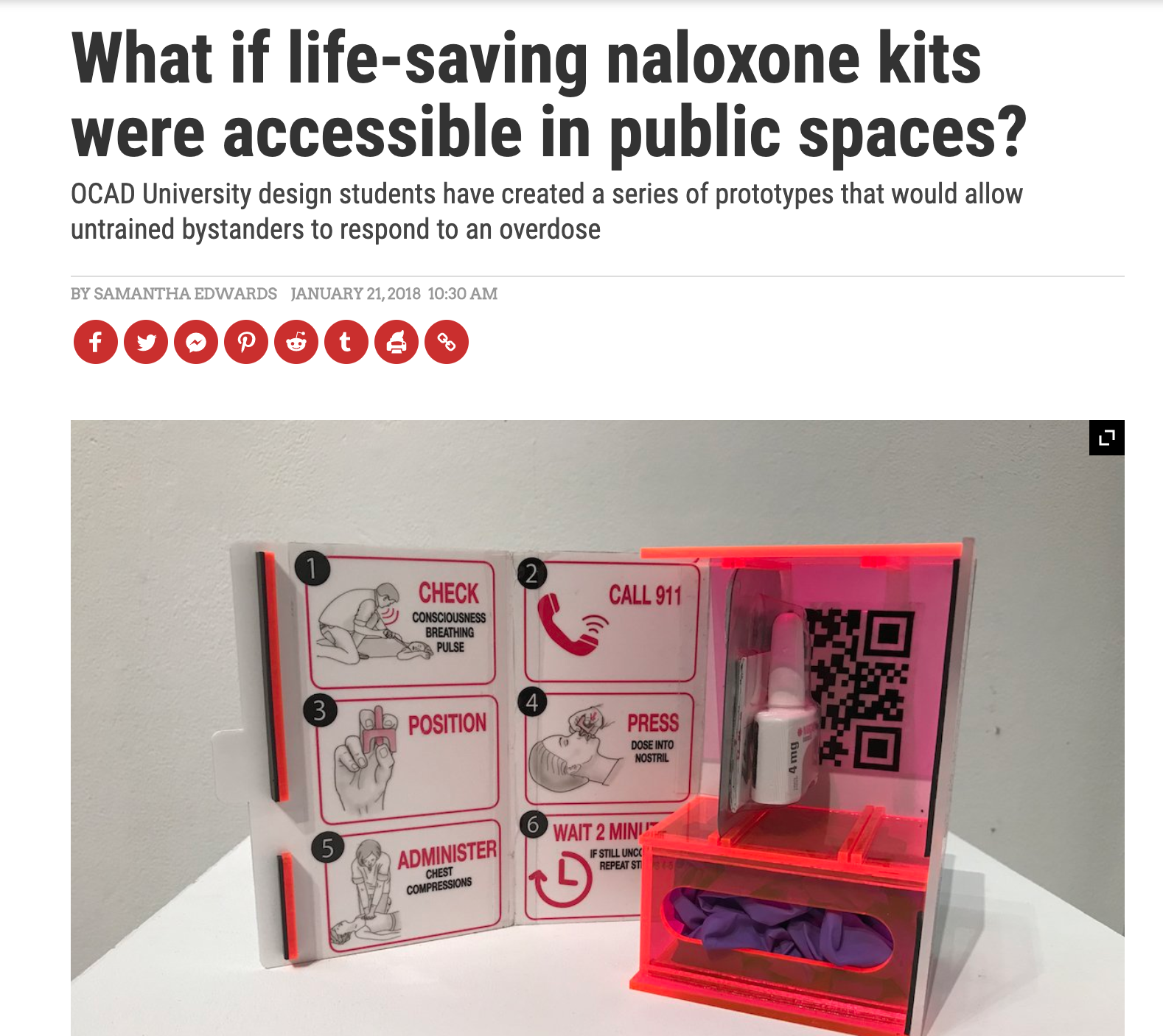 The Narcan Unit featured in Toronto Now Magazine,