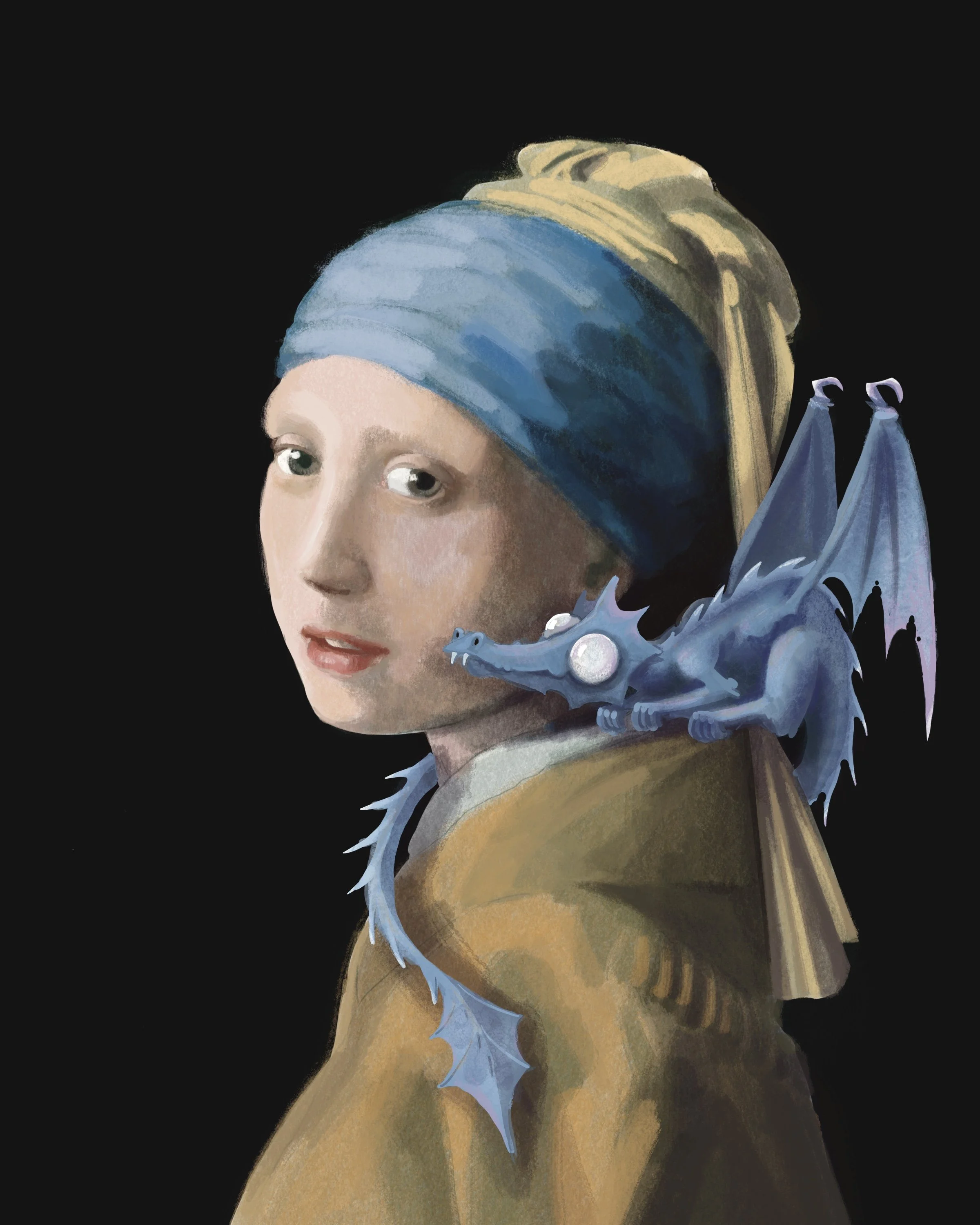 Girl with the Pearl Eyed Dragon