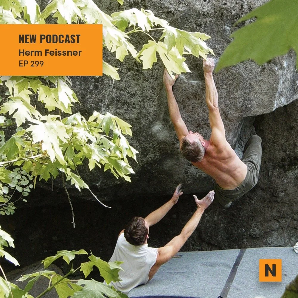 New podcast with Herm Feissner 💪⁠
⁠
Herm Feissner is a lifer climber based in Fort Collins, CO. ⁠
⁠
We talked about doing the FA of The Practitioner V11 in Leavenworth, WA, in the early 2000s, his training philosophy at 53 years old, how his relatio