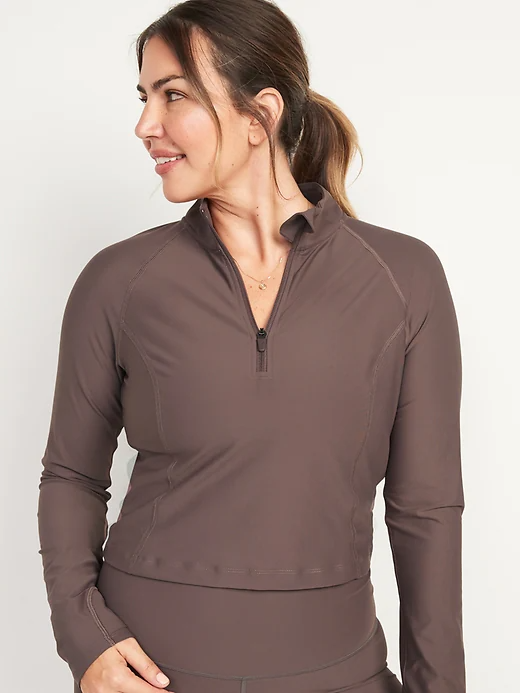 PowerSoft Cropped Quarter-Zip Performance Top for Women.png
