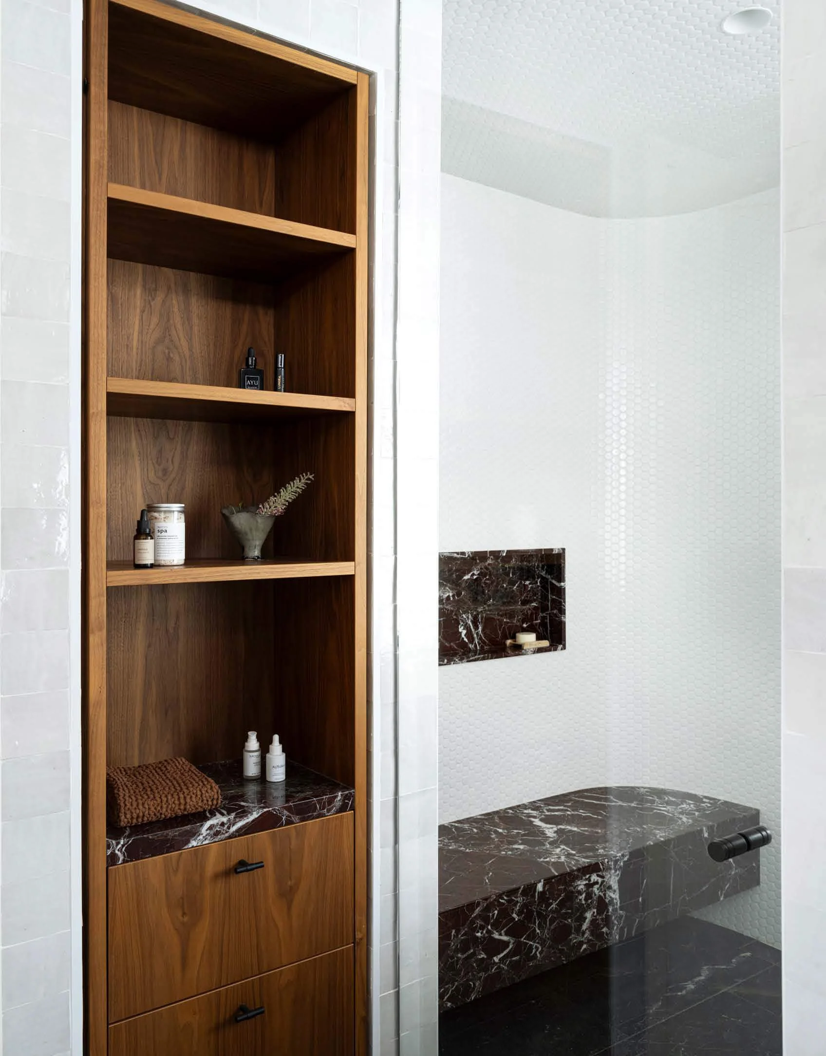 studio aem over the green hills bathroom cabinets