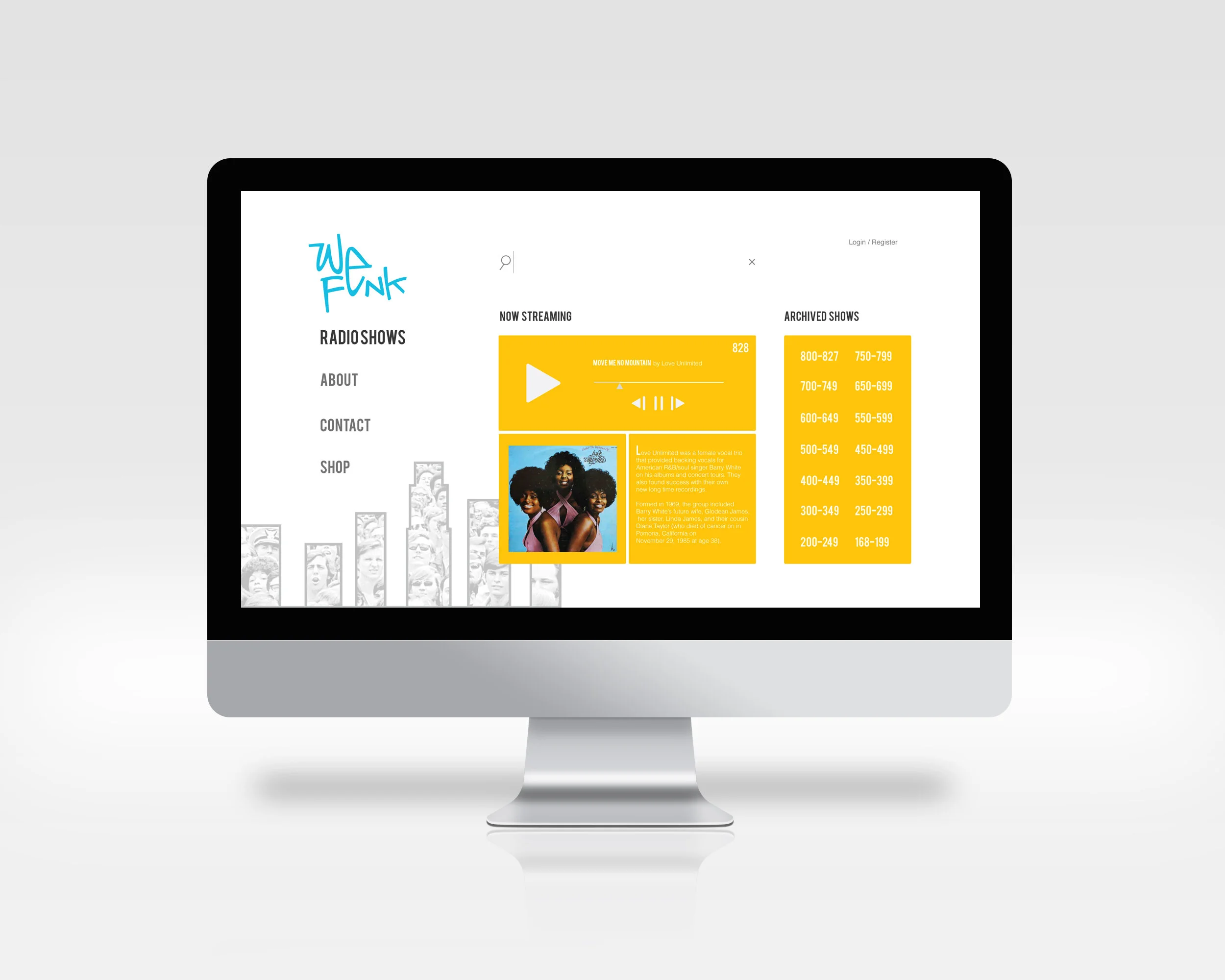  Redesign of wefunk.com, an independent online radio station with a focus on soul, funk, and hip hop music. 