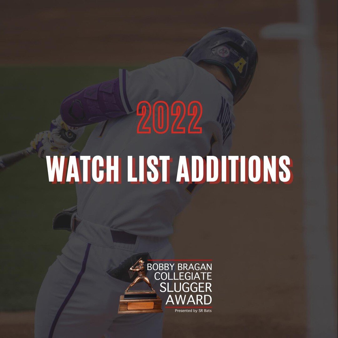 Bragan Collegiate Slugger Award Adds 14 Players to Midseason Watch List

The 14 additions to this year&rsquo;s list are Virginia Tech&rsquo;s Jack Hurley, Davidson&rsquo;s Michael Carico, Auburn&rsquo;s Sonny DiChiara, Sam Houston&rsquo;s Justin Wish