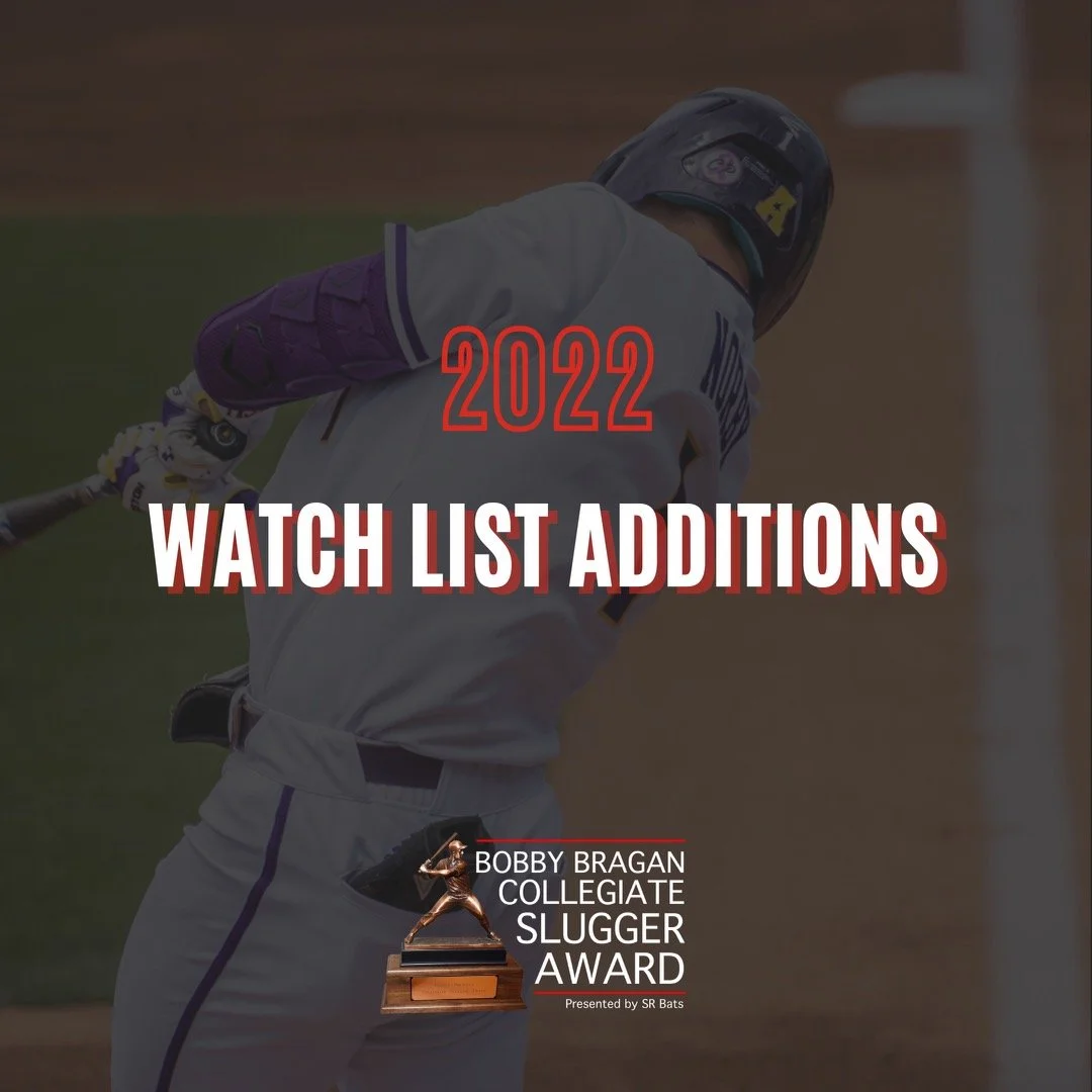 Bragan Collegiate Slugger Award Adds 14 Players to Midseason Watch List
