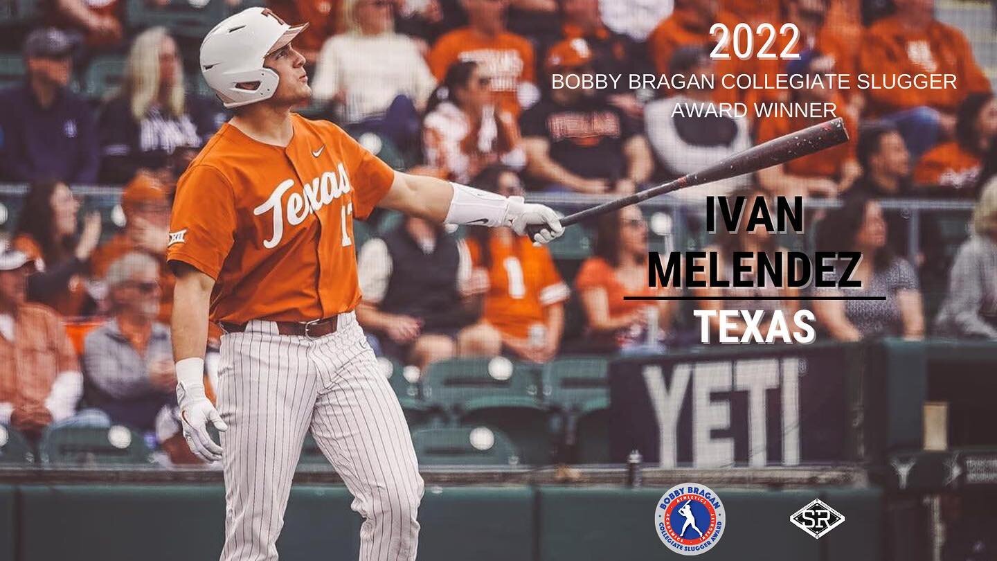 OUR 2022 WINNER! 
Ivan Melendez @texasbaseball 

&quot;Ivan led the&nbsp;nation in numerous offensive stats this season while competing against some of the toughest&nbsp;competition in college baseball.&quot;&nbsp;- Tracy Taylor, Executive Director, 