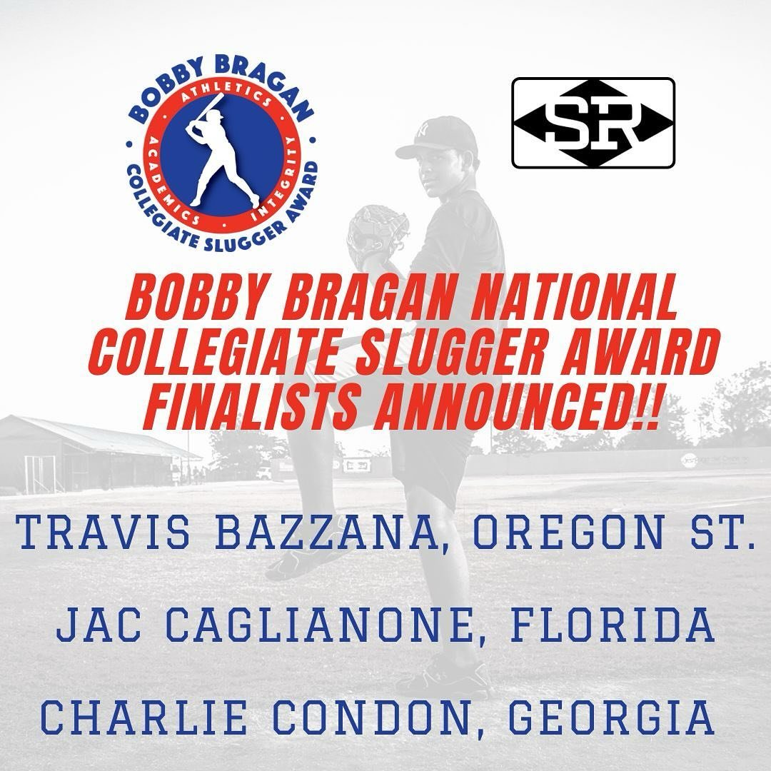 The Bobby Bragan National Collegiate Slugger Award (BBNCSA), presented by SR Bats, announced today the finalists for the 2024 award. &quot;I am honored to announce the finalists for the 2024 Bobby Bragan National Collegiate Slugger Award presented by
