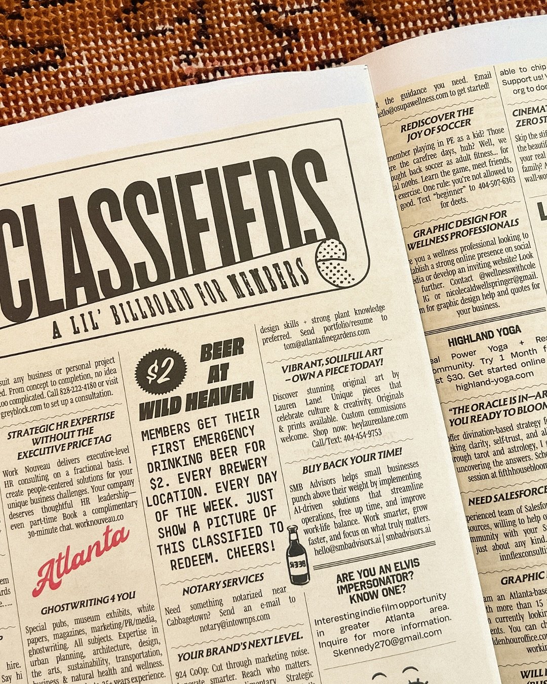 In 𝑪𝒍𝒖𝒃 𝑷𝒂𝒑𝒆𝒓 Issue 002, you&rsquo;ll find our inaugural Club Classifieds (a bunch of tiny billboards for and by the members of Switchyards). Don&rsquo;t miss these yellow pages, stacked high with loads of ads, deals, and shout-outs from our