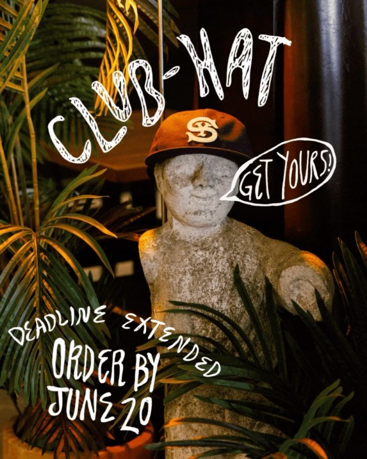 We gotta biiiiiiig response with Club-Hats. So we&rsquo;re extending the deadline to order. Get yours by June 20! Link in bio.

&ldquo;Inspired by the feeling of that winning season of a 68&rsquo; minor league ball team in some town close enough to c