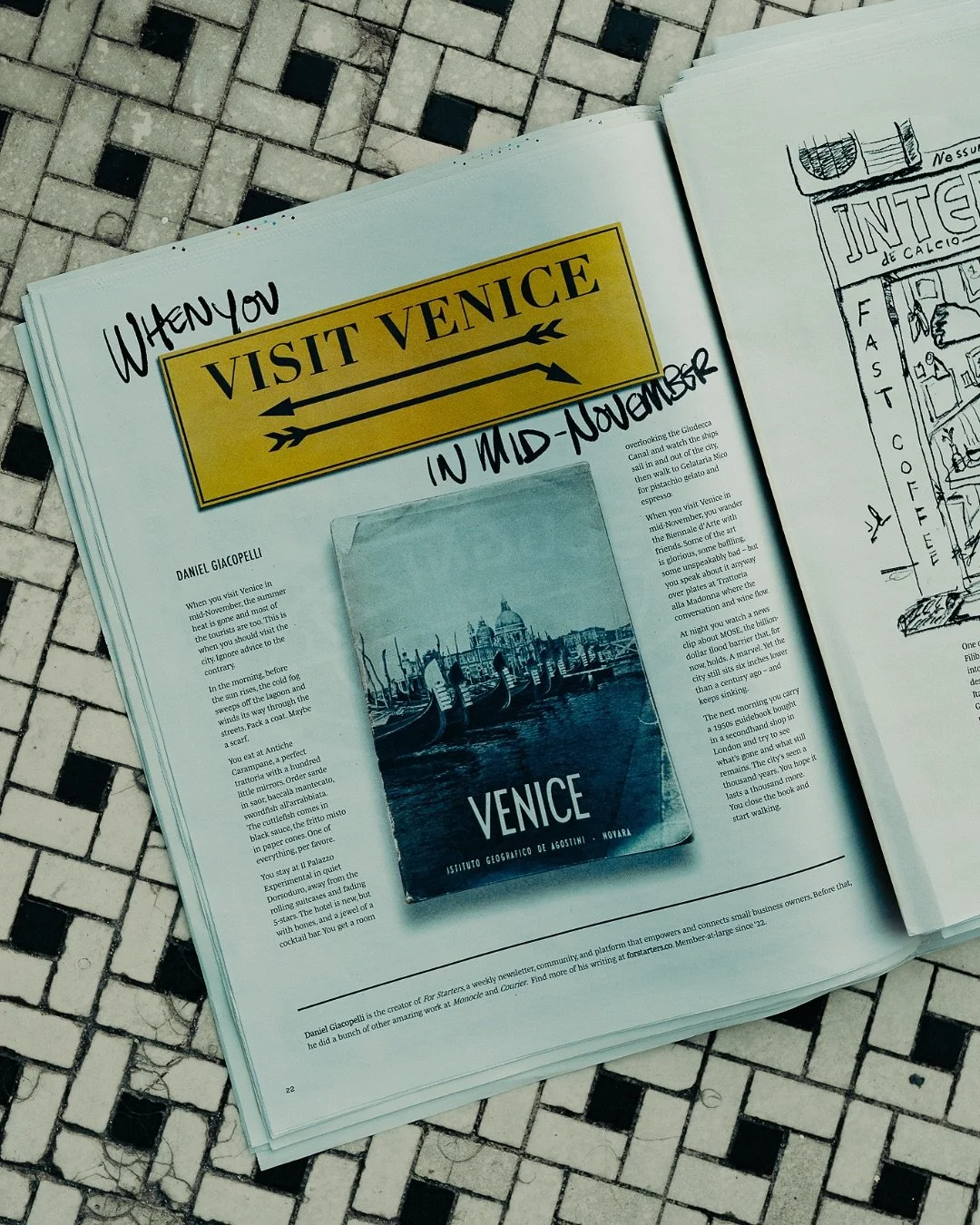 &ldquo;When you visit Venice in mid-November, you wander the Biennale d&rsquo;Arte with friends. Some of the art is glorious, some baffling, some unspeakably bad &ndash; but you speak about it anyway over plates at Trattoria alla Madonna where the co