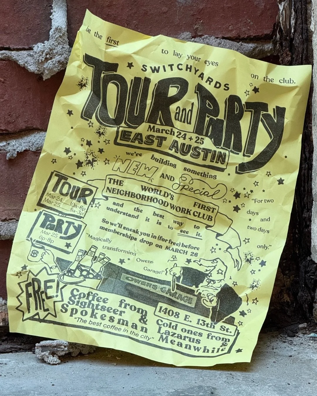 For two days and two days only, East Austin! 🪄 We&rsquo;ll sneak you in to see the brand-new club before memberships go live on March 26.

👀 TOURS = March 24 (10a-6p) + 25 (8a-3p)
🍻 PARTY = March 25 (6p-8p)

✰RSVP (for freeeee) at the link in our 