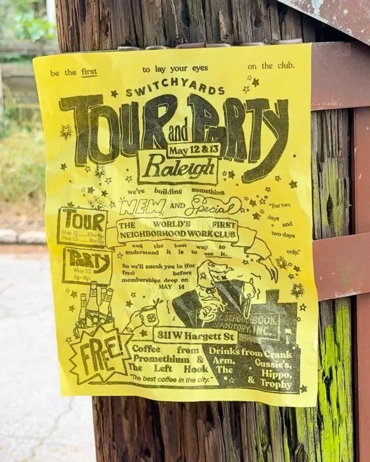 For two days and two days only, Raleigh! 🪄 Be the first to lay your eyes on the brand-new club before memberships go live on May 14.

👀 TOURS = May 12 (10a-6p) + May 13 (8a-3p). Endless free coffee from @promethiumcoffee and @the_lefthook.

🍻 PART