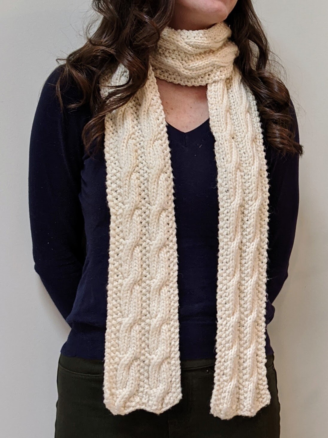 Simple Cable Knit Scarf Pattern