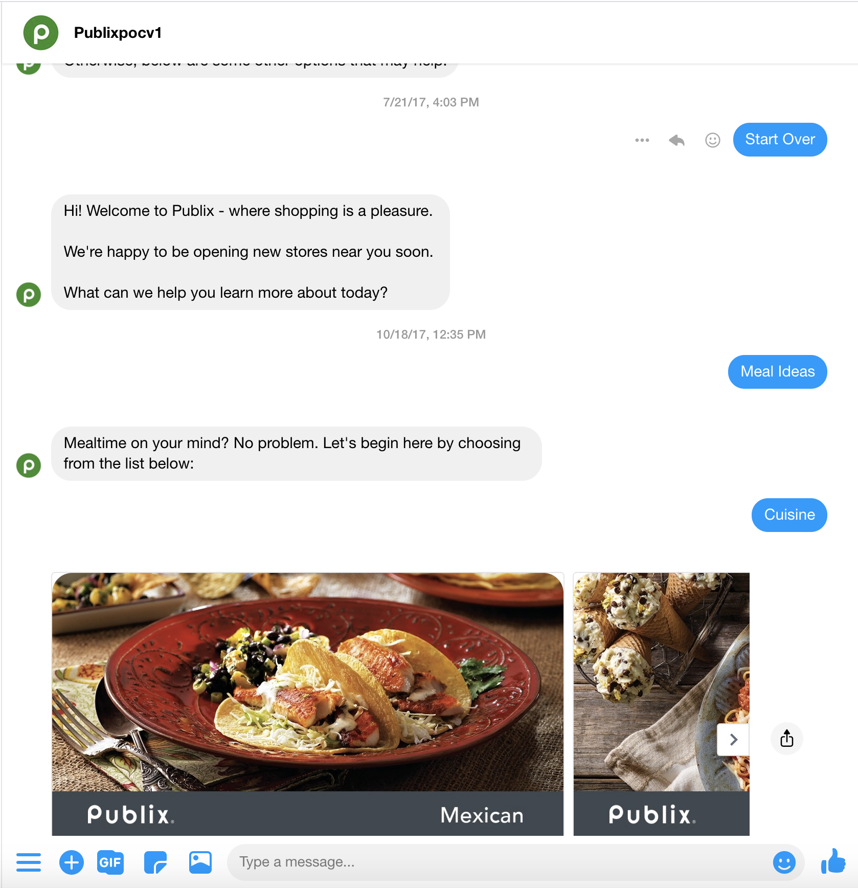 Chatting with Publix.