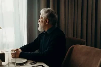 man anticipating loss