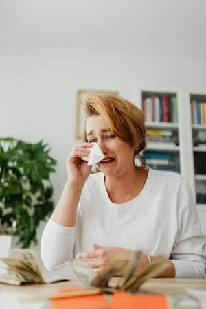 upset anxious woman