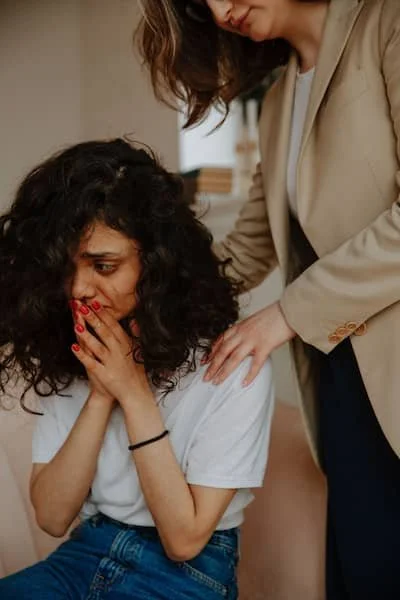 young woman in emotional pain