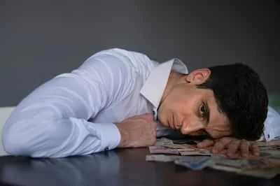 man grieving