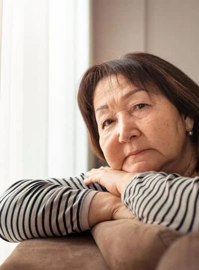 forgetful woman in grief