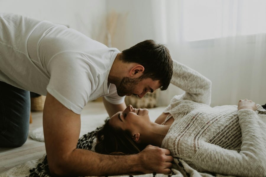 a couple about to kiss