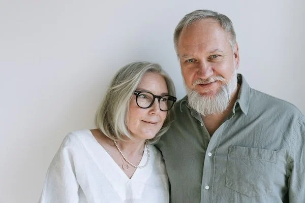 A older couple side by side