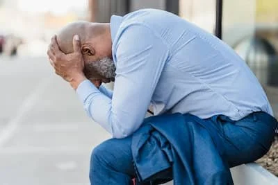 man in a depressive cycle
