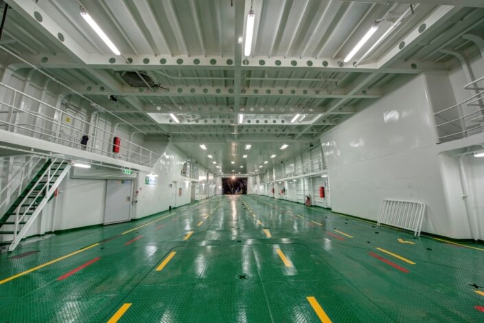  MF Husøy’s vehicle deck. 