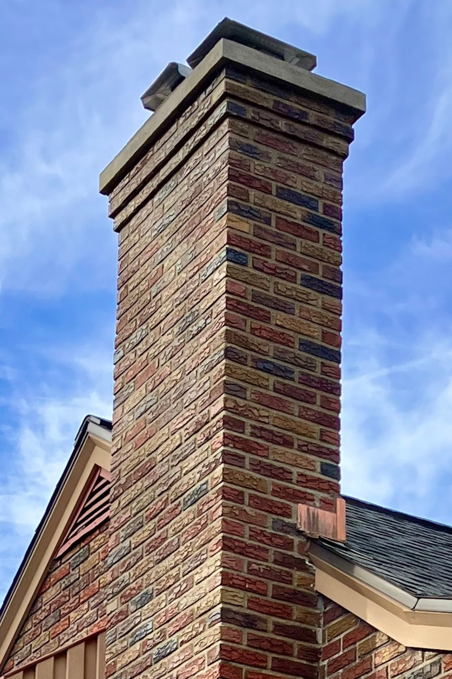 Chimney repointing project completed by K.B. Masonry