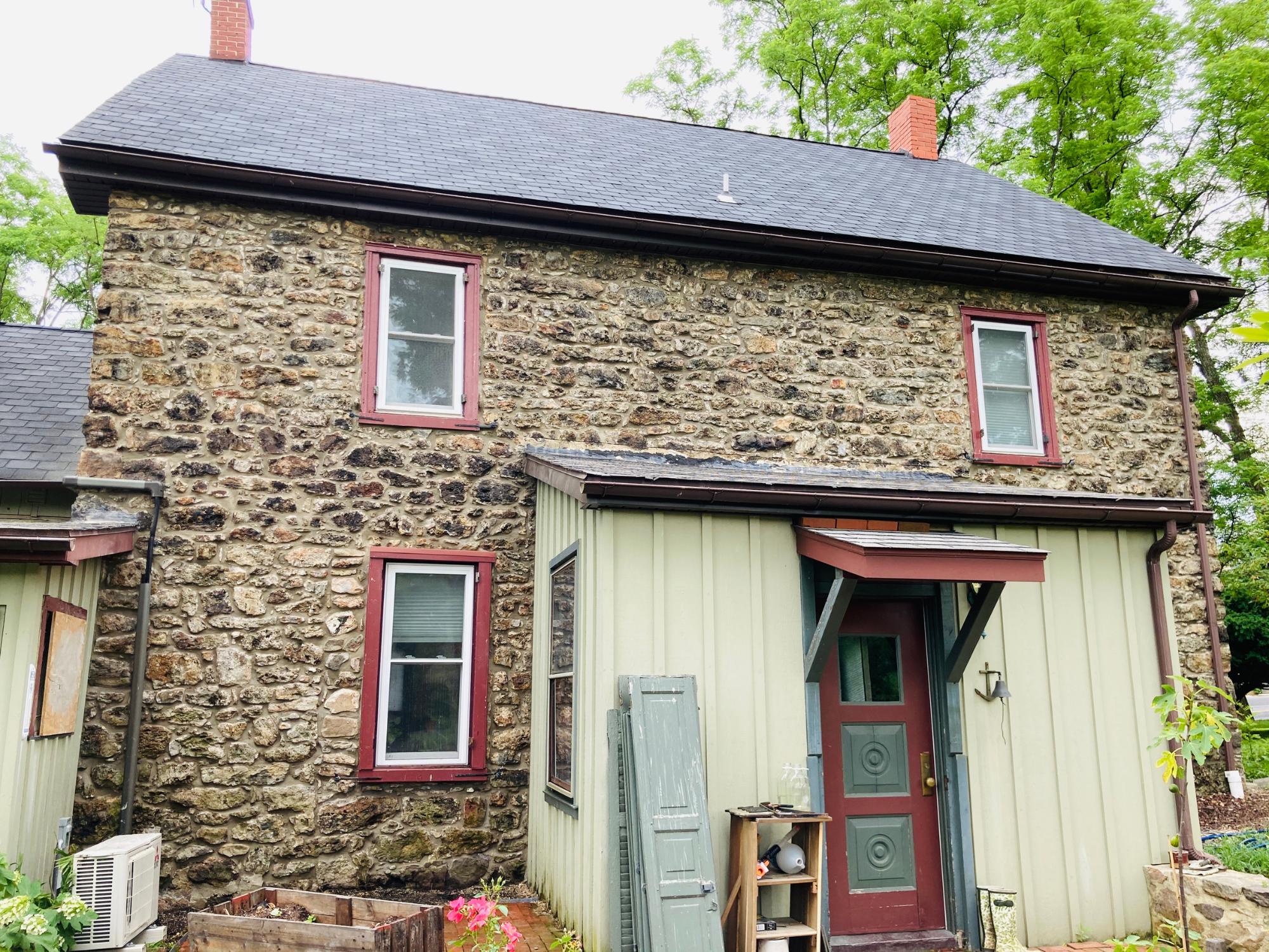 Historic stone farmhouse repointing