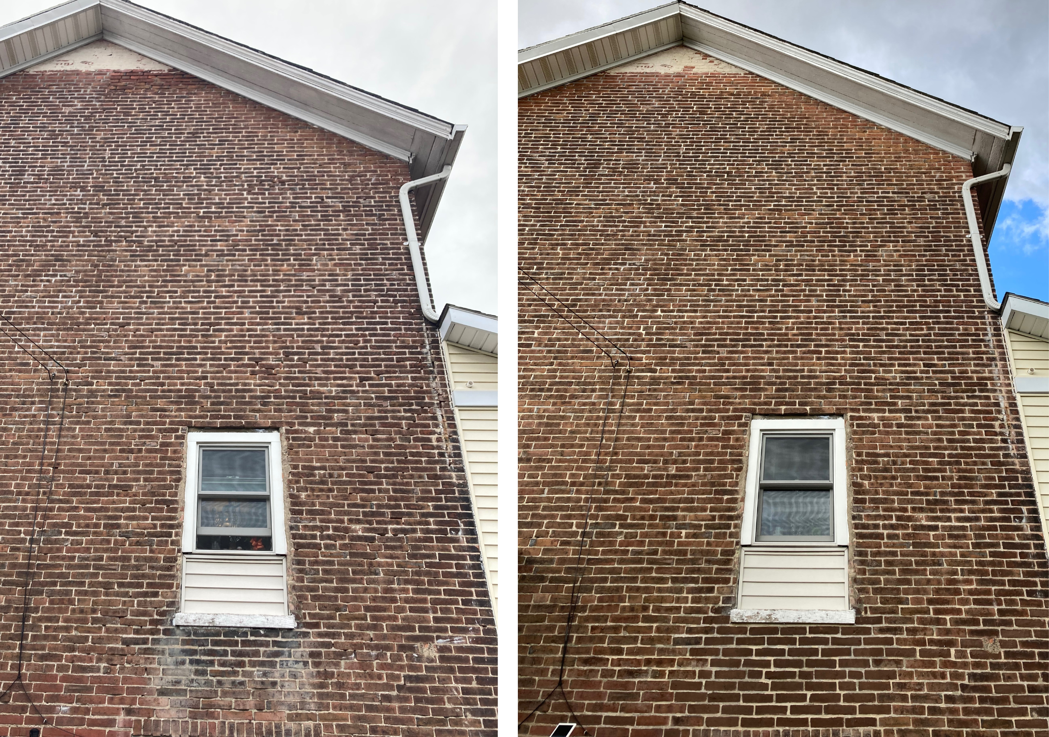 historic brick cleaning with protected mortar joints