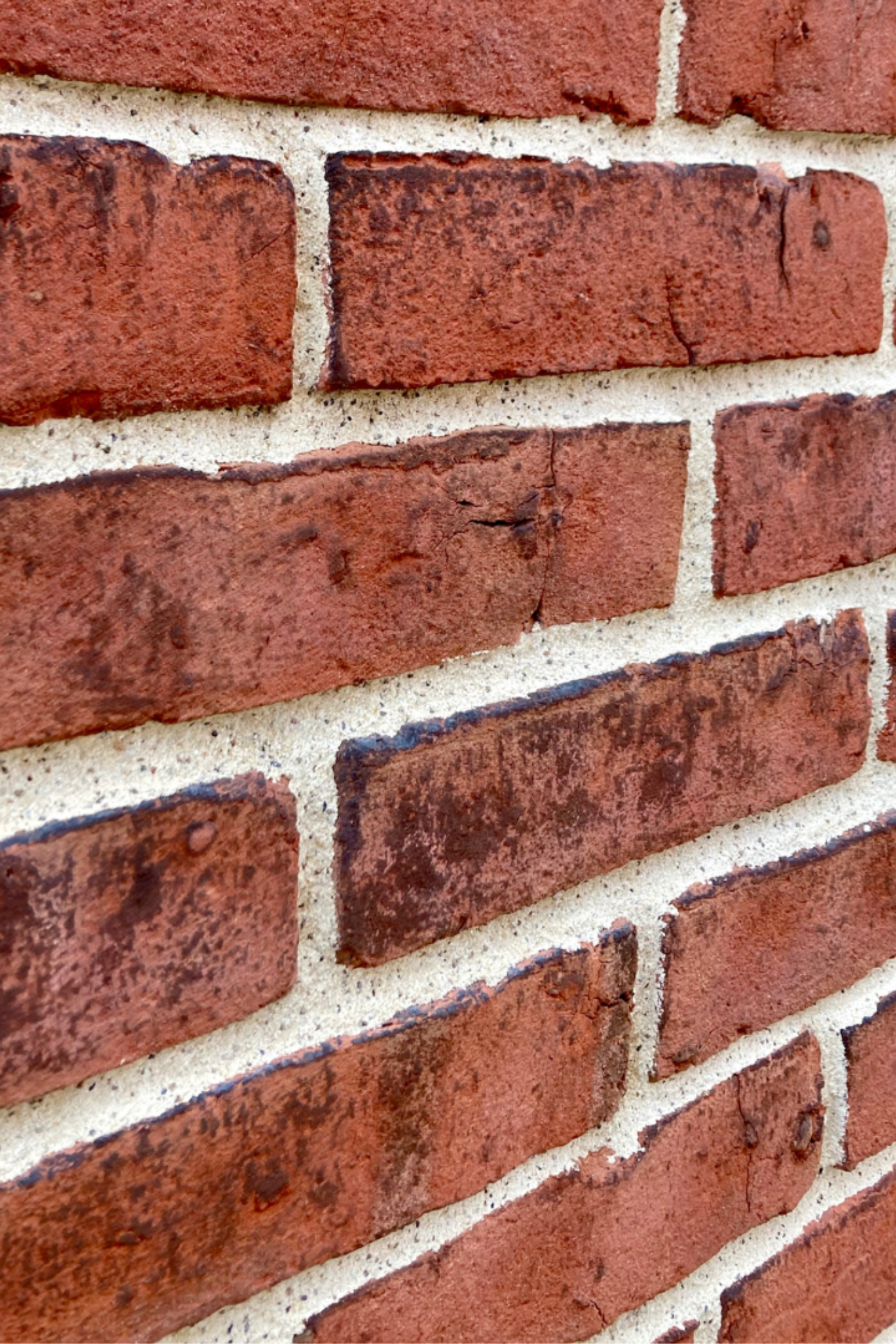 Close-up of expertly matched mortar joints after repointing