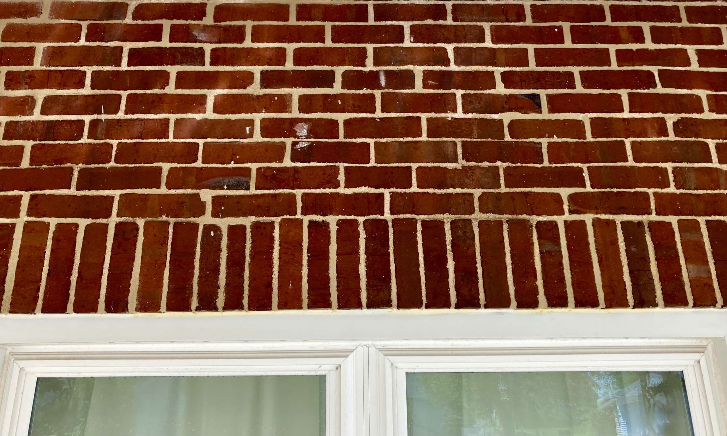 Historic brick home repointing with carefully matched mortar