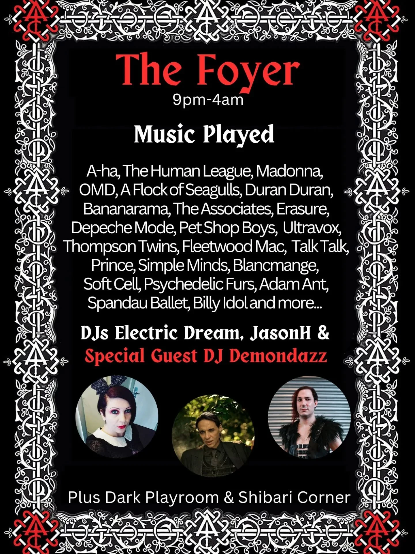AC is on Friday! Have you got your tickets yet?

We have a Special Guest DJ in the Foyer for the Masked Vampire Ball - our very own dazzling doorman Demondaz! Catch him at 1am to get your vamp on...

Resident DJs Electric Dream and JasonH will keep y