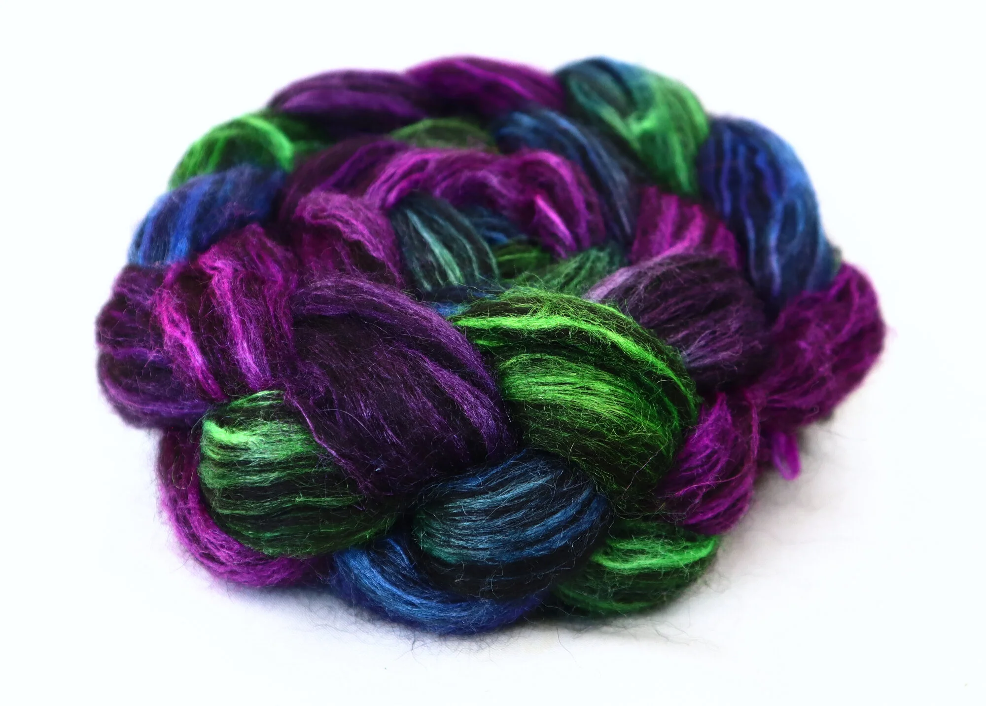 hand dyed alpaca silk wool combed top