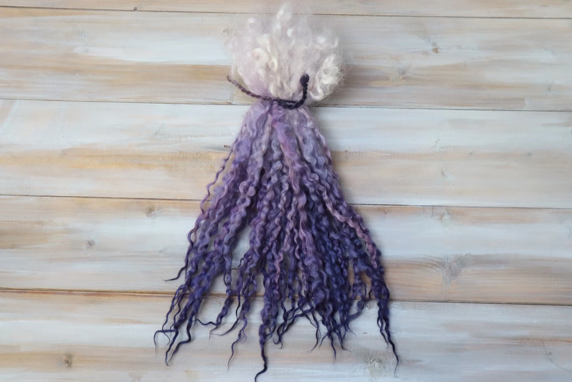 Handdyed Teeswater Wool Hand Washed Locks 23g 0.8oz OOAK - Sugar Plum