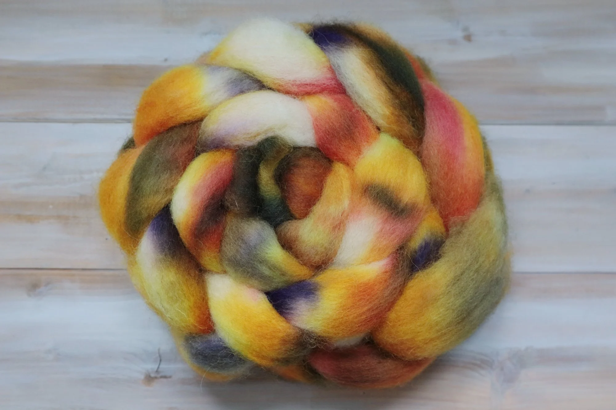 Handdyed BFL Wool Combed Top 100g 3.5oz OOAK - Spiced Latte