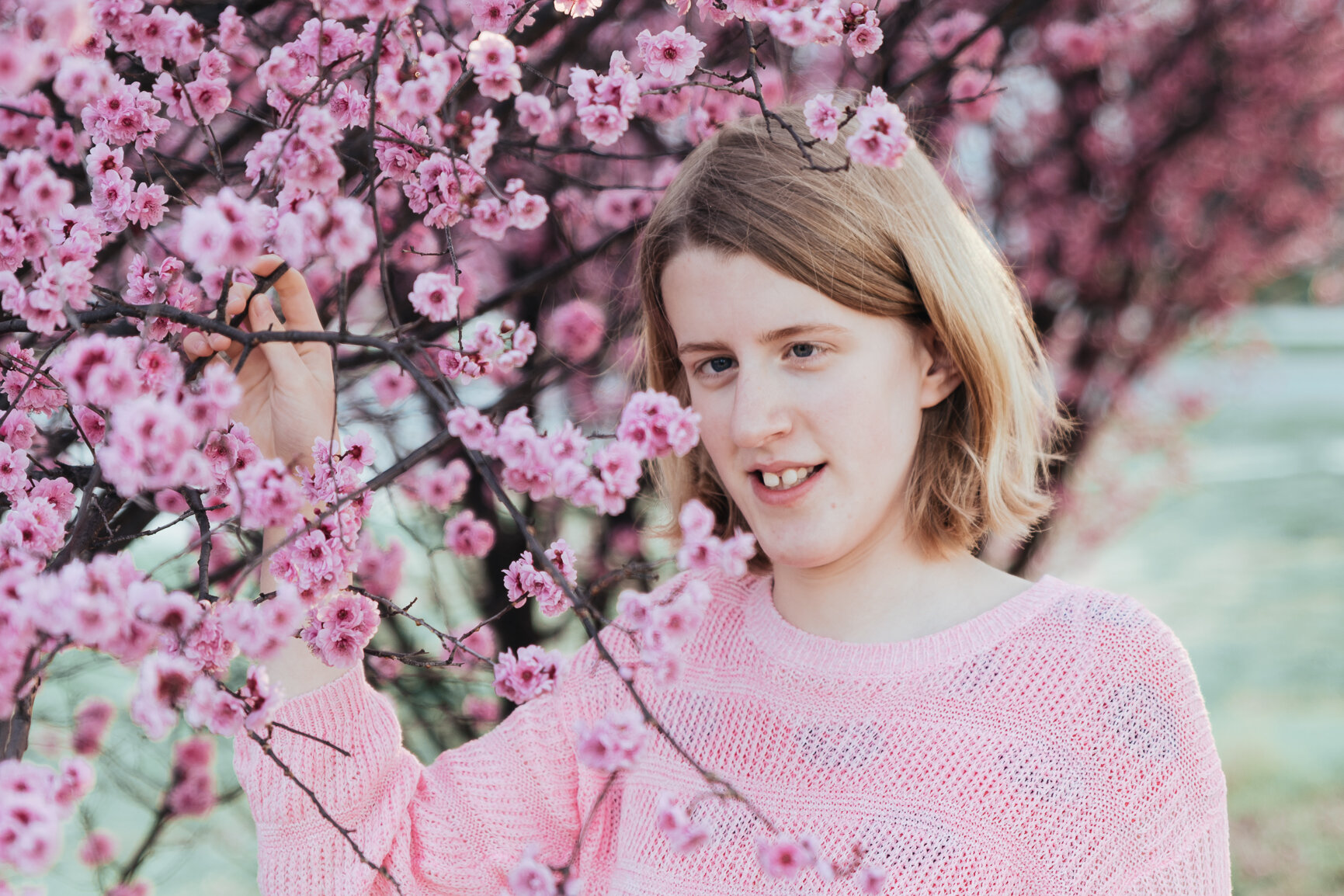 Canberra Family photography: AJ Nitz Images - Girl poses with cherry blossoms