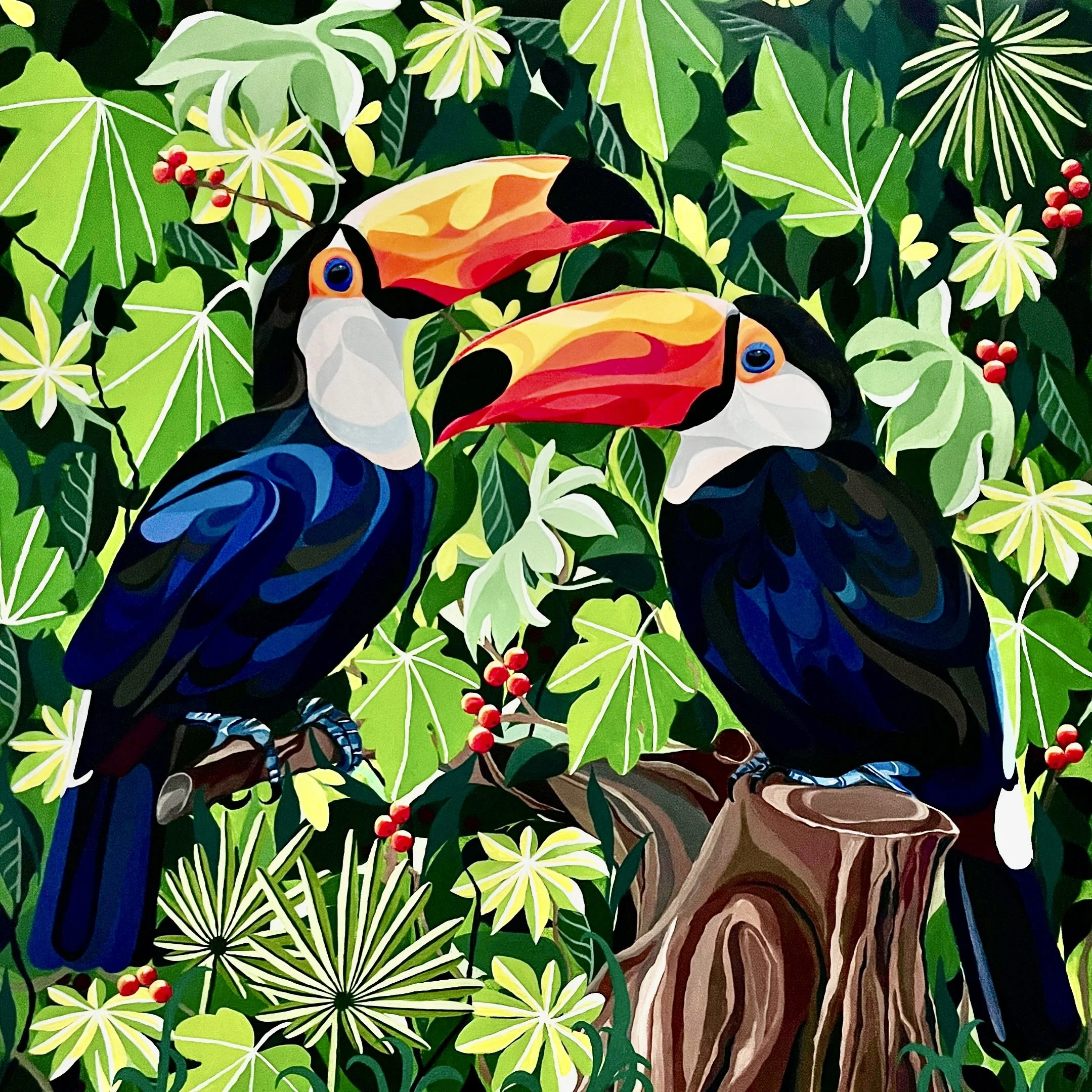 Original Painting - Two Toucans