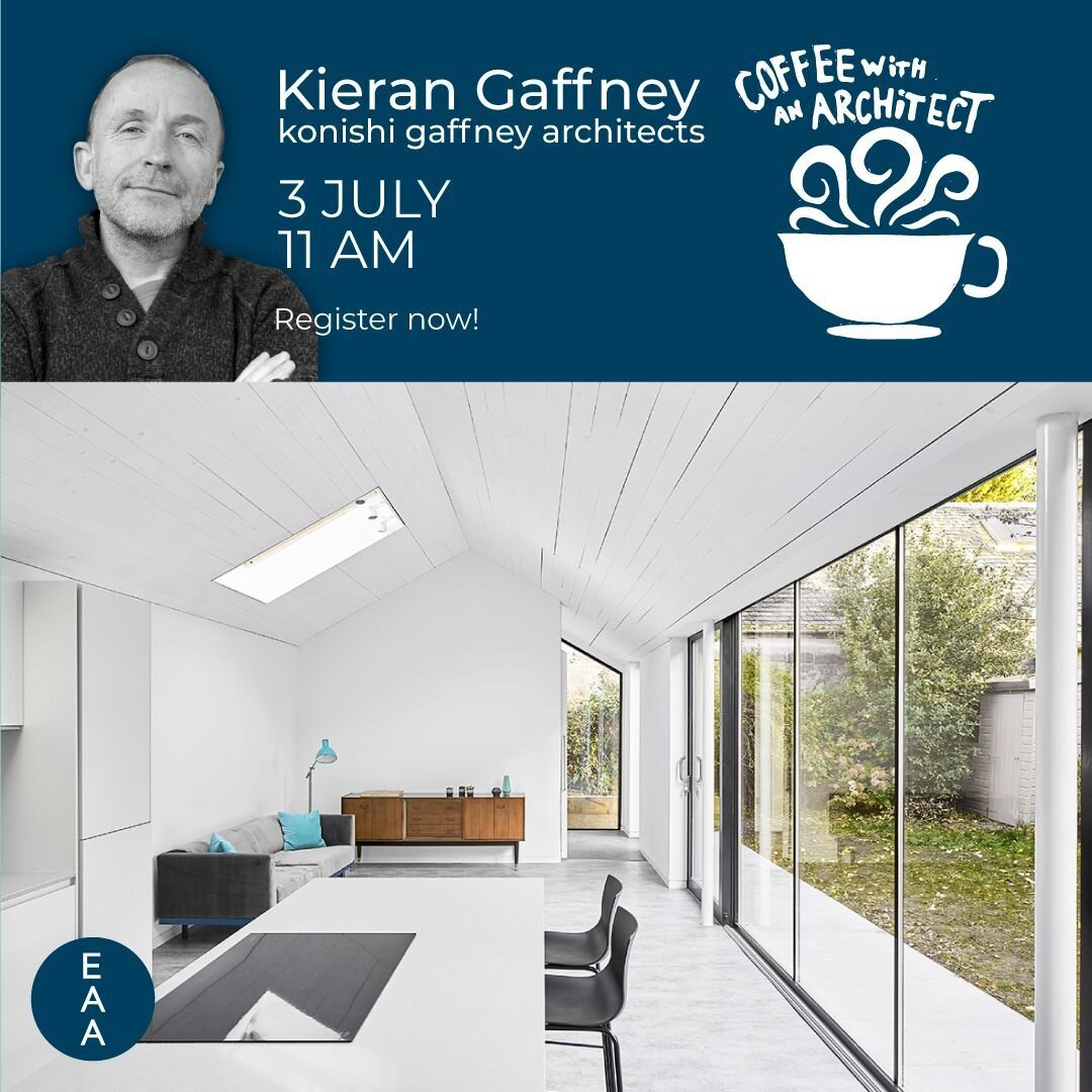 COFFEE WITH AN ARCHITECT⠀
3rd July 11am⠀
⠀
In the third event of our Coffee with an Architect series we are delighted to welcome Kieran Gaffney of Konishi Gaffney Architects. Kieran will be talking about the everyday reality of running projects in a 