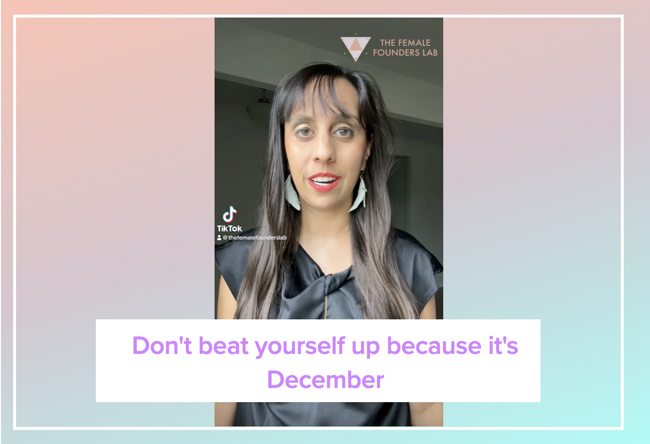 Don't beat yourself up because it's December