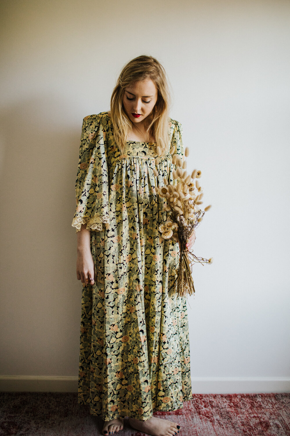 8s BIBA Original Floral Print Alternative Wedding Dress,   Gold + Green  Mix   M L   8 8 — A Lover's Thread