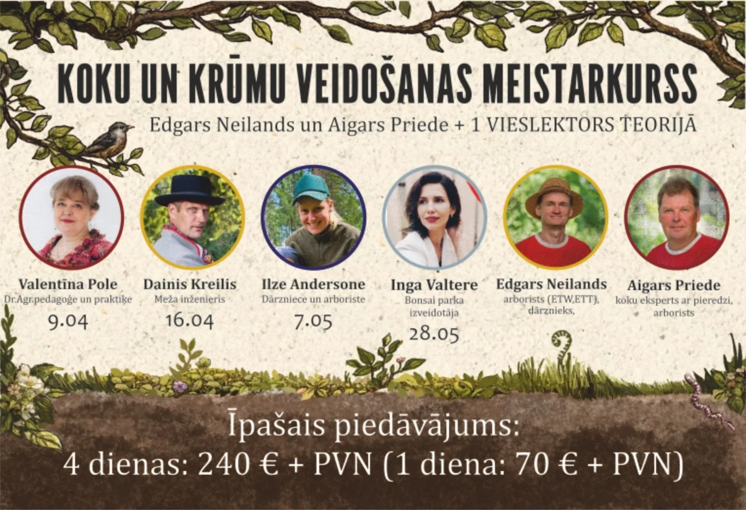 KOKU UN KRŪMU VEIDOŠANAS MEISTARKURSS