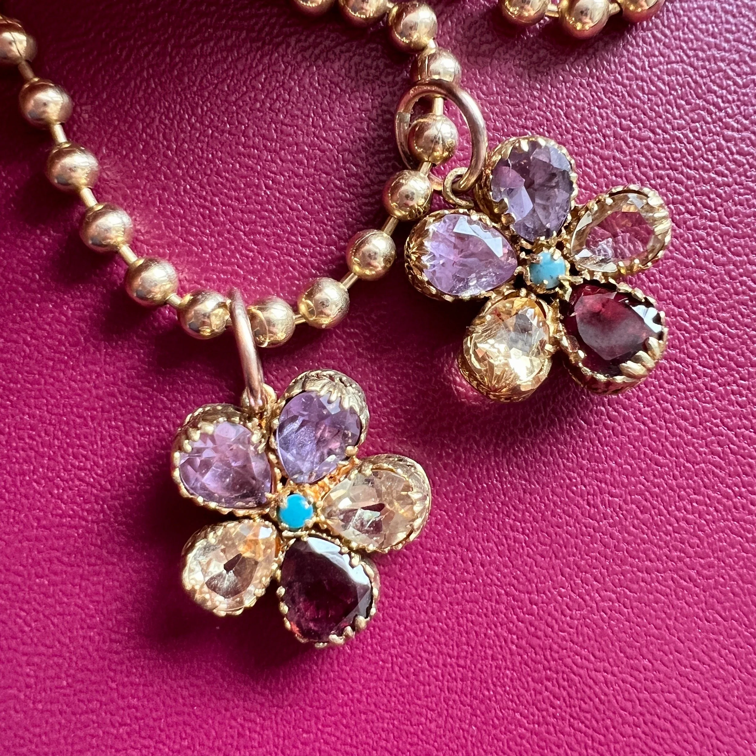 Antique Late Georgian Gemstone Pansy Pendant.jpeg